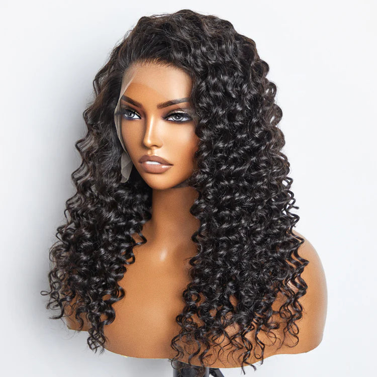 Bailey Hair Company Glueless 3D Cap Pre-bleached Deep Wave 13x4 Transparent Lace Front Wig 150% Density