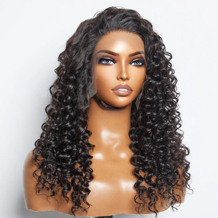 Bailey Hair Company Glueless 3D Cap Pre-bleached Deep Wave 13x4 Transparent Lace Front Wig 150% Density