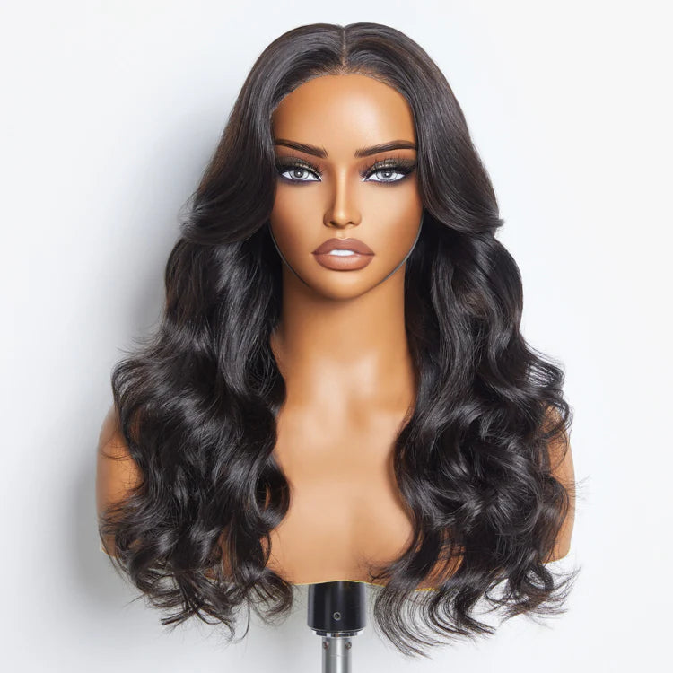 Bailey Hair Company 24 Inches 5"x5" Body Wavy Wear & Go Glueless #1B Lace Closure Wig-100% Human Hair