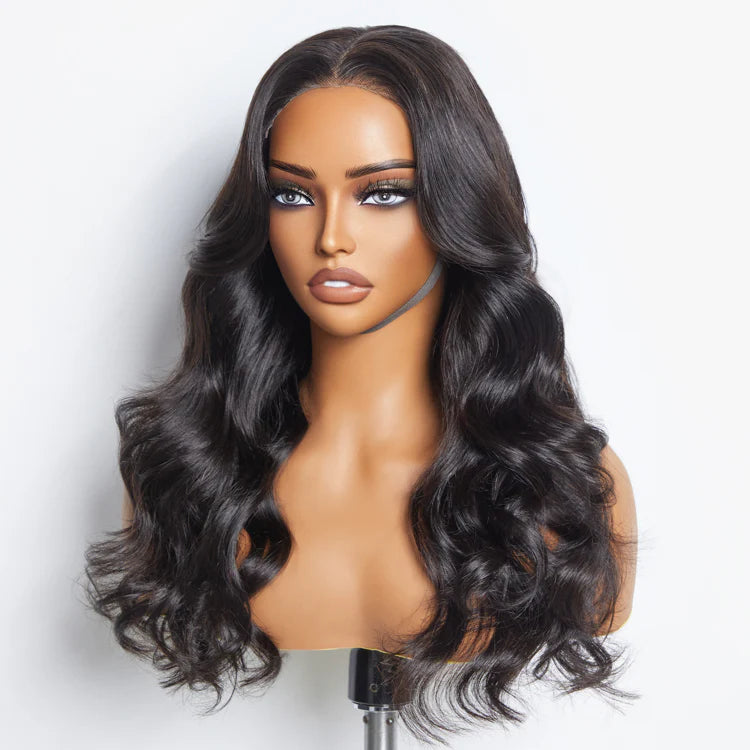 Bailey Hair Company 24 Inches 5"x5" Body Wavy Wear & Go Glueless #1B Lace Closure Wig-100% Human Hair