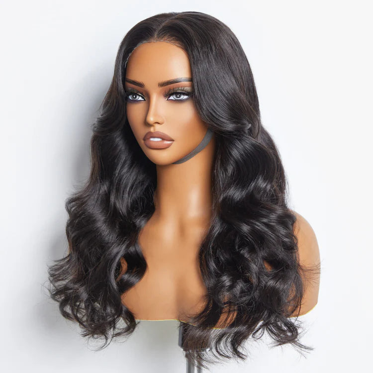 Bailey Hair Company 24 Inches 5"x5" Body Wavy Wear & Go Glueless #1B Lace Closure Wig-100% Human Hair