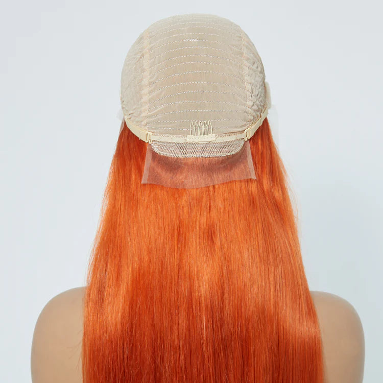 Bailey Hair Company 24 Inches Ginger 13"x4" Lace Front Straight Wig Pre-Plucked Free Part 150% Density-100% Human Hair