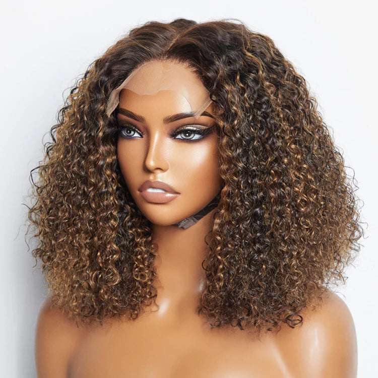 Bailey Hair Company 14 inch 5"x5" Closure Lace Wig Kinky Curly Brazilian Human Virgin Hair 150% Density