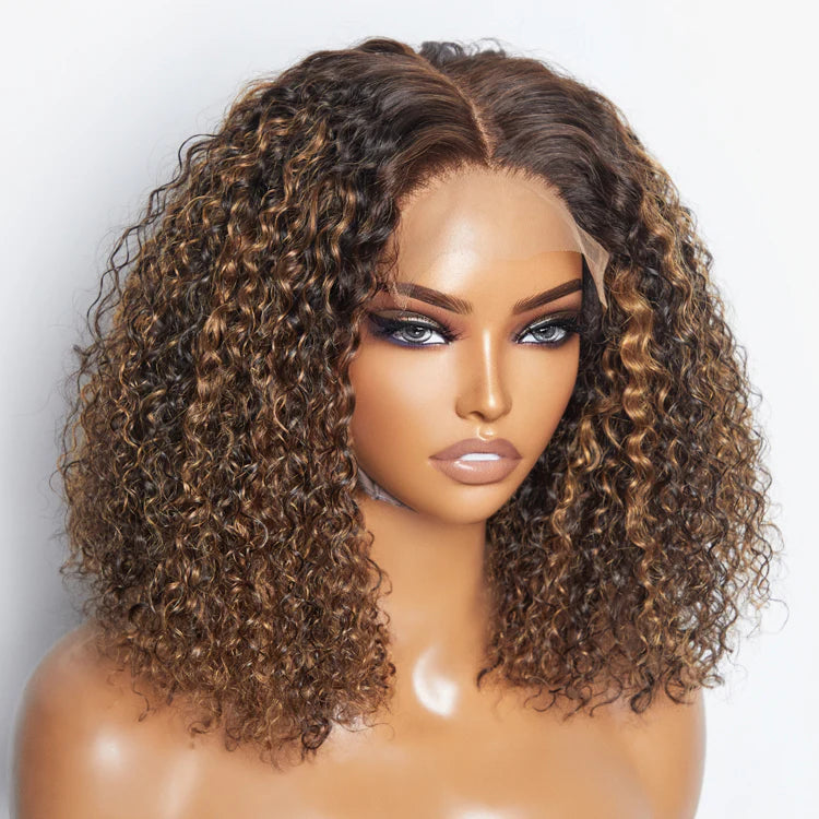 Bailey Hair Company 14 inch 5"x5" Closure Lace Wig Kinky Curly Brazilian Human Virgin Hair 150% Density