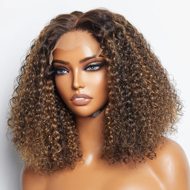 Bailey Hair Company 14 inch 5"x5" Closure Lace Wig Kinky Curly Brazilian Human Virgin Hair 150% Density