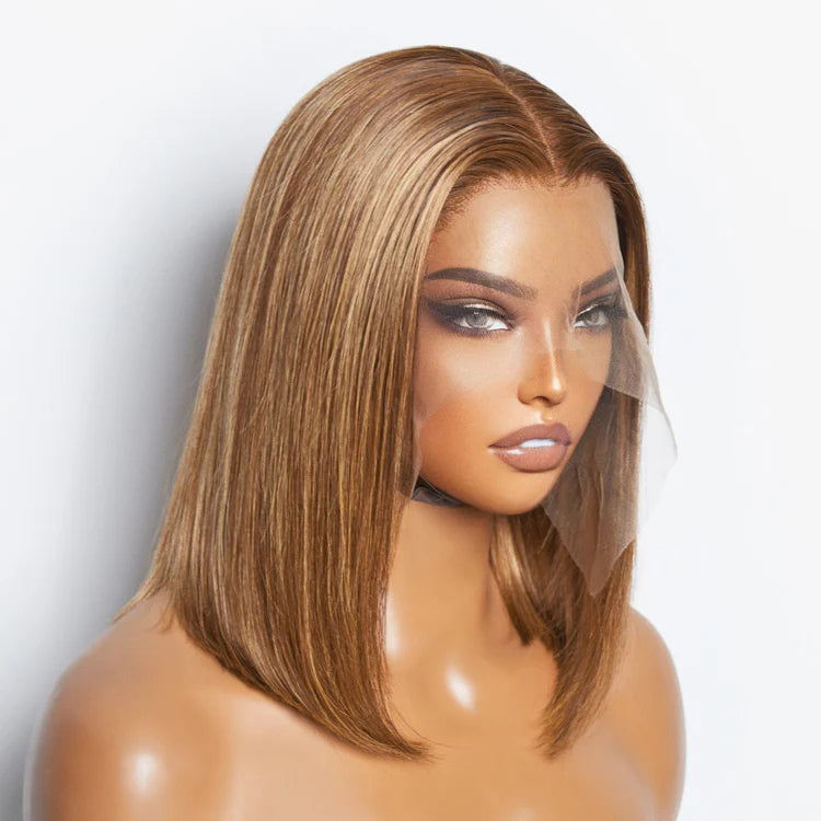 Bailey Hair Company 12 Inches 13"x4" #P4/27 Straight Bob Lace Frontal Wig-100% Human Hair