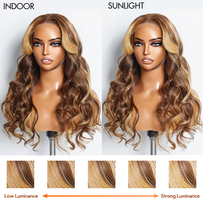 Bailey Hair Company 24 Inches 5"x5" Body Wavy Wear & Go Glueless #4/27 Lace Closure Wig-100% Human Hair