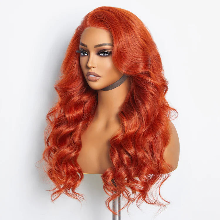 Bailey Hair Company 24 Inches 13"x4" Body Wavy Wear & Go Glueless #Orange Lace Frontal Wig-100% Human Hair