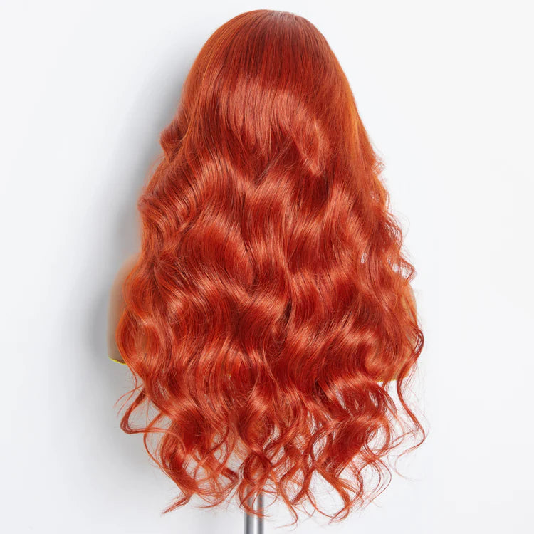 Bailey Hair Company 24 Inches 13"x4" Body Wavy Wear & Go Glueless #Orange Lace Frontal Wig-100% Human Hair