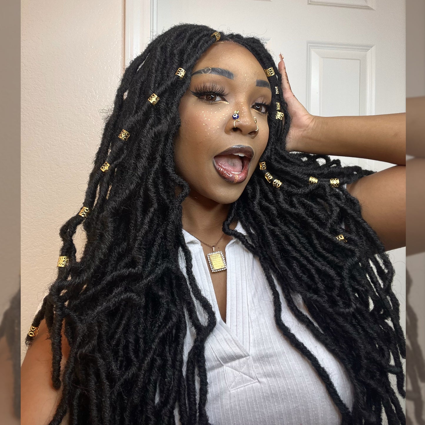 Bailey Hair Company 30 Inches 4x4 Boho Goddess Faux Locs Lace Closure Wigs 200% Density-100% Handmade