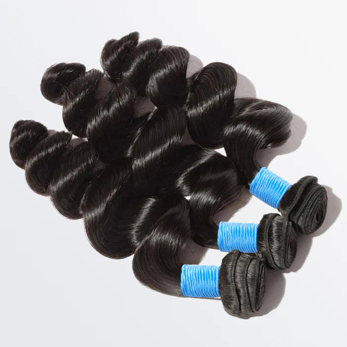 Bailey Hair Company 10-30 Inch Loose Wavy Virgin Brazilian Hair #1B Natural Black