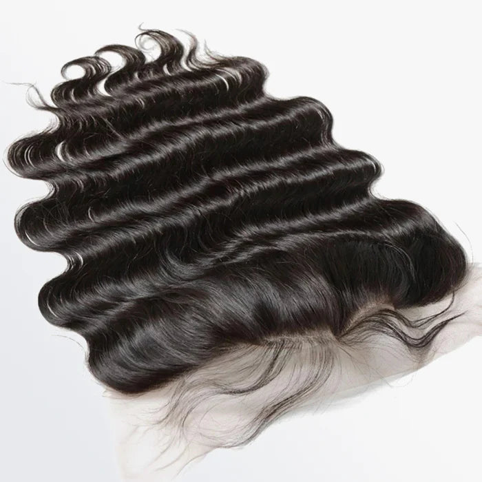 Bailey Hair Company 14-20 Inch 13" x 4" Ocean Wavy Free Parted Frontal #1B Natural Black