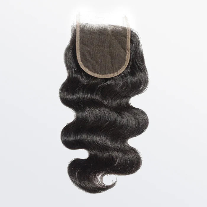 Bailey Hair Company 12-20 Inch 4.5" x 4.5" Upgrade Body Wavy Free Parted Lace Closure #1B Natural Black