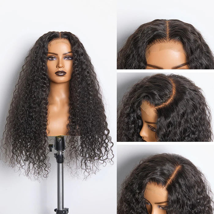 Bailey Hair Company 18-32 Inch #1B Water Wavy Brazilian Virgin Hair 5x5 Lace Closure Wigs 180% Density