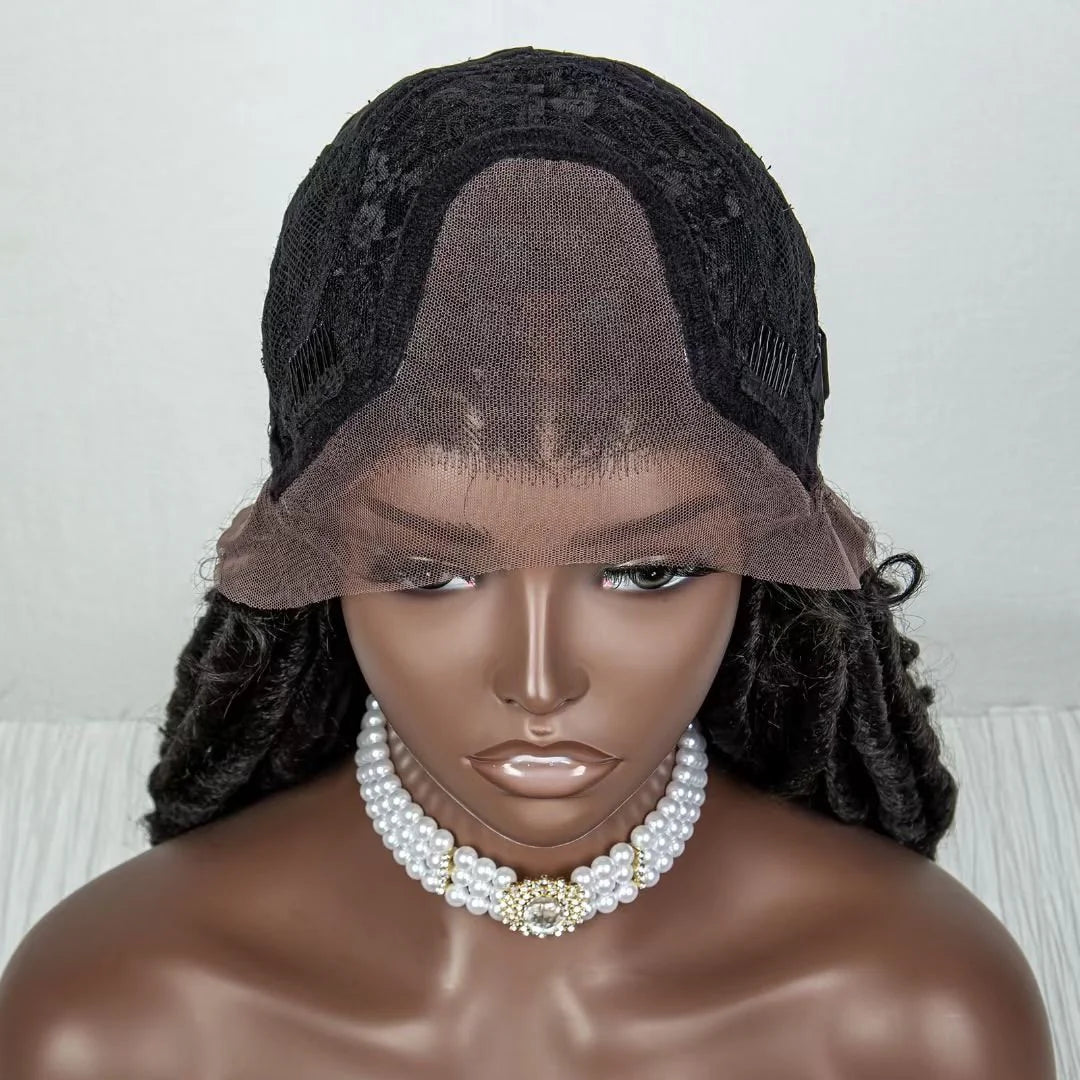 Bailey Hair Company 26 Inches 4x4 Faux Goddess Locs with Curls Braids Lace Closure Wigs 200% Density-100% Handmade