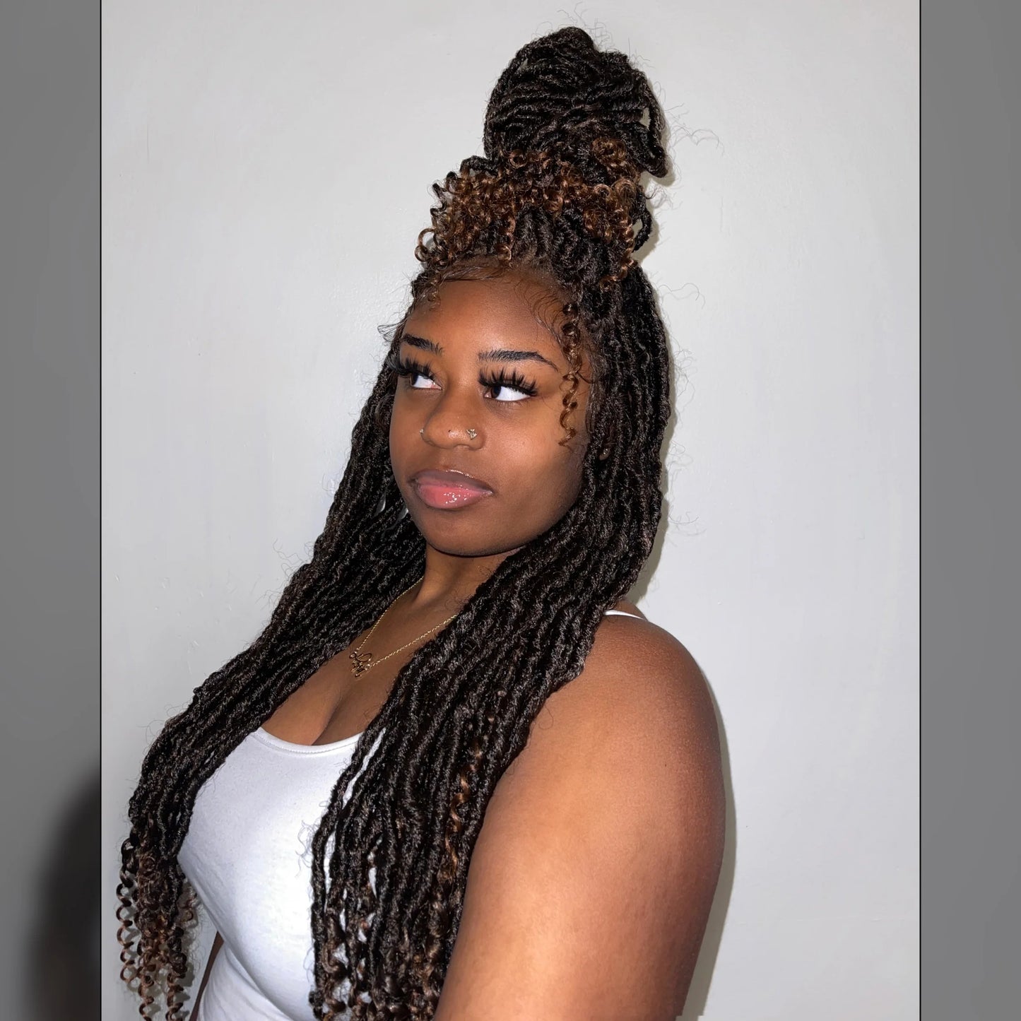 Bailey Hair Company 26 Inches 4x4 Deep Curls Ends Boho Goddess Locs Lace Closure Wigs 200% Density-100% Handmade