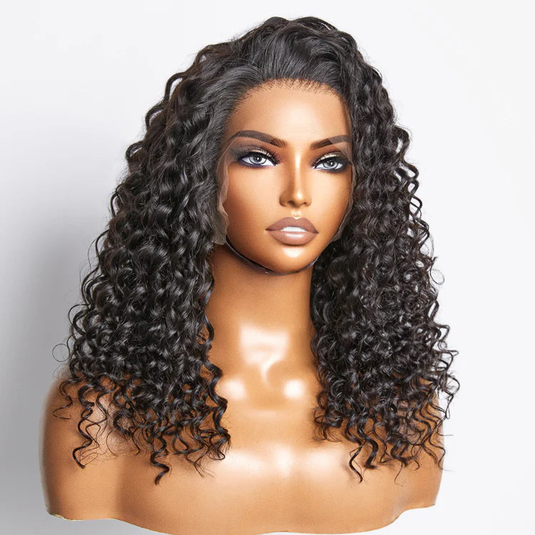 Bailey Hair Company Glueless 3D Cap Pre-bleached Deep Curly 13x4 Transparent Lace Front Wig 150% Density