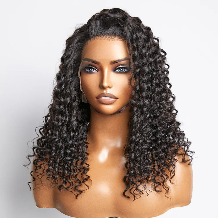 Bailey Hair Company Glueless 3D Cap Pre-bleached Deep Curly 13x4 Transparent Lace Front Wig 150% Density
