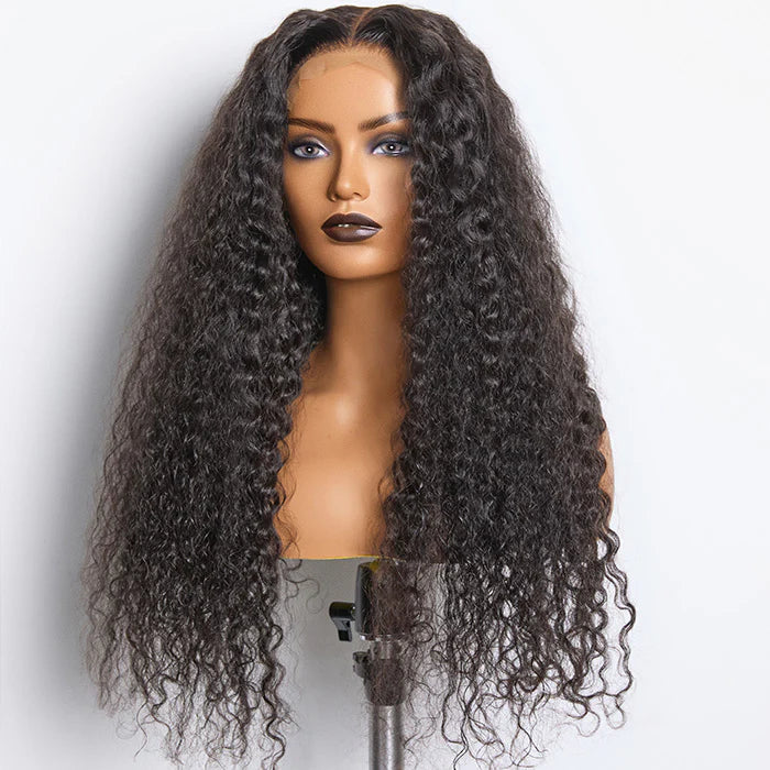Bailey Hair Company 18-32 Inch #1B Water Wavy Brazilian Virgin Hair 5x5 Lace Closure Wigs 180% Density