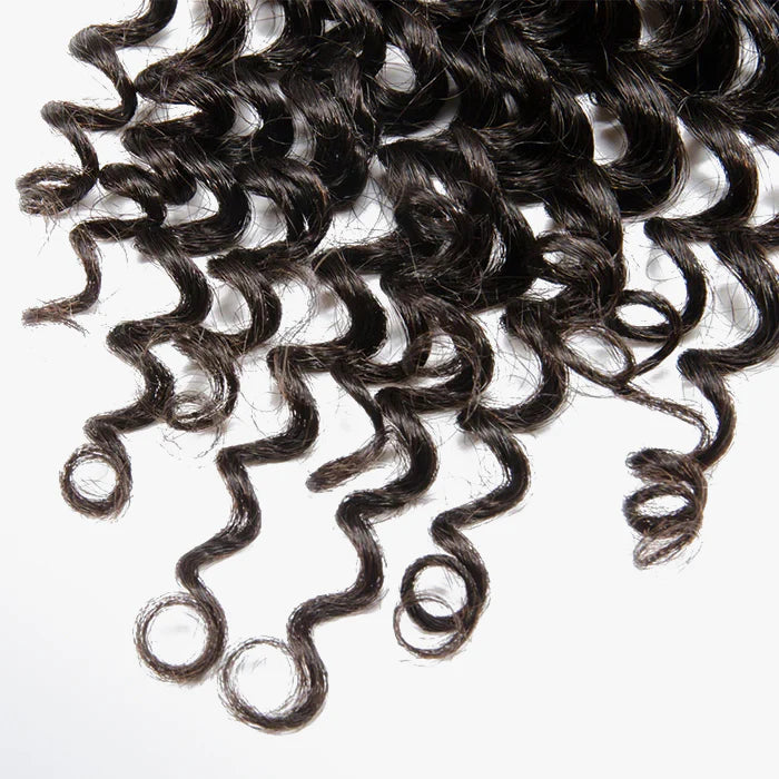Bailey Hair Company 12-20 Inch 4" x 4" Deep Curly Free Parted Lace Closure #1B Natural Black
