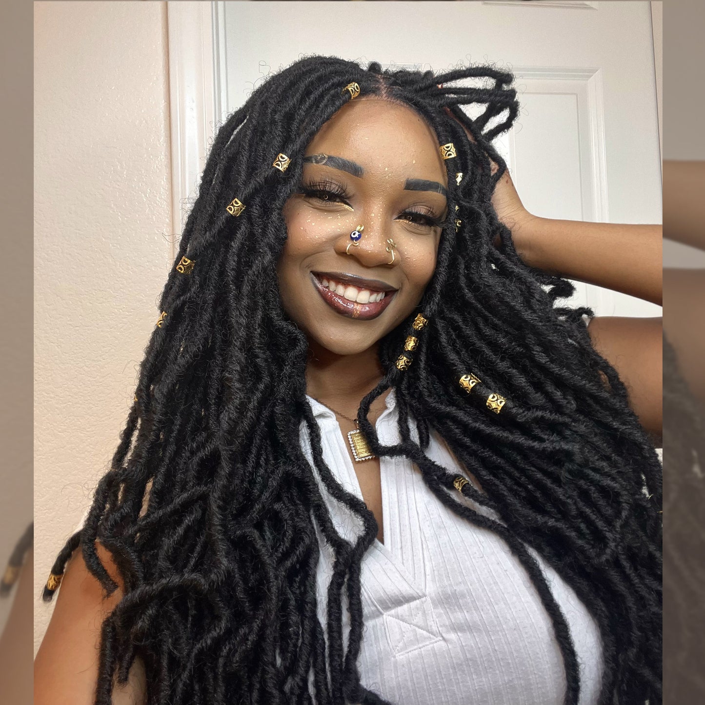 Bailey Hair Company 30 Inches 4x4 Boho Goddess Faux Locs Lace Closure Wigs 200% Density-100% Handmade