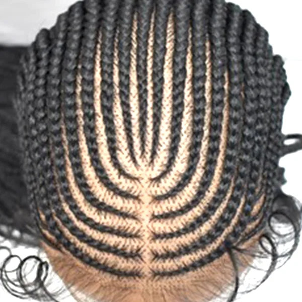 Bailey Hair Company 30 Inches 13x7 Fulani Braided Neat Braids Lace Front Wigs 200% Density-100% Handmade