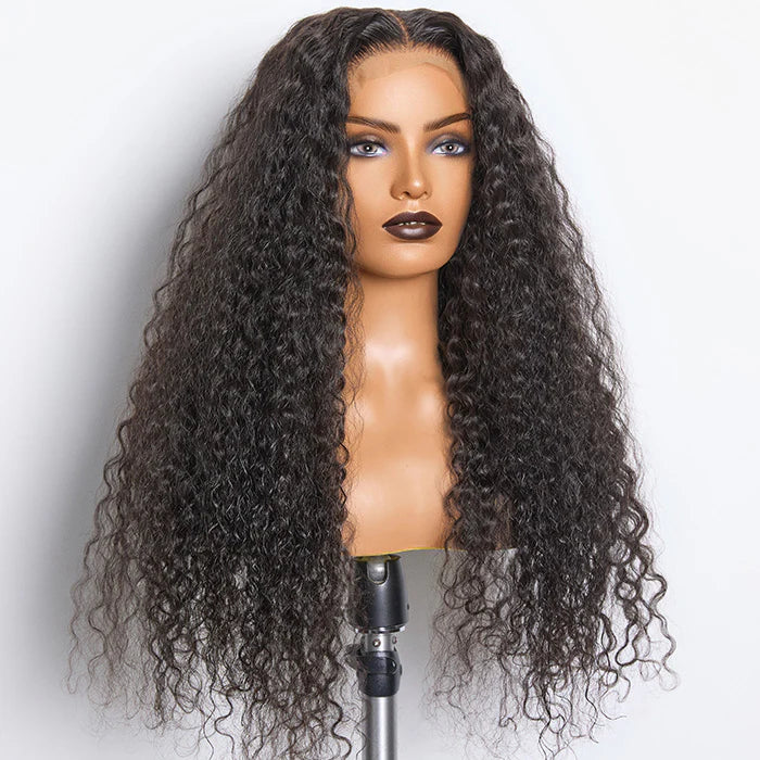 Bailey Hair Company 18-32 Inch #1B Water Wavy Brazilian Virgin Hair 5x5 Lace Closure Wigs 180% Density