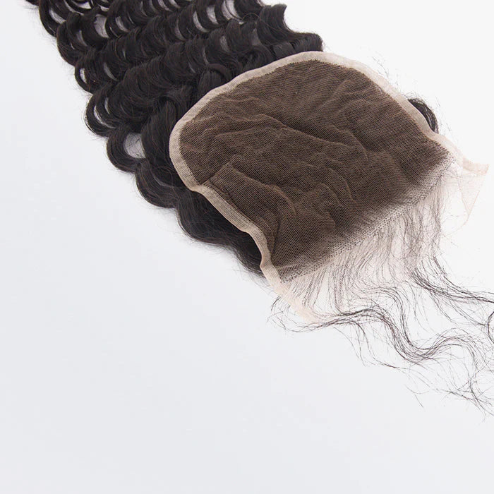 Bailey Hair Company 14-20 Inch 5" x 5" Deep Wavy Free Parted Lace Closure #1B Natural Black