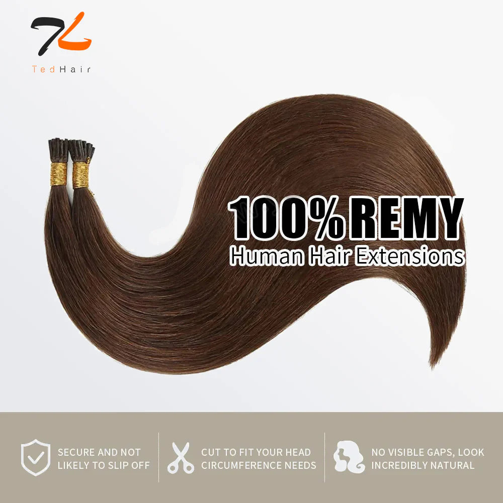 Bailey Hair Company I Tip Hair Extensions Natural Remy Human Hair (#4 Chocolate Brown)