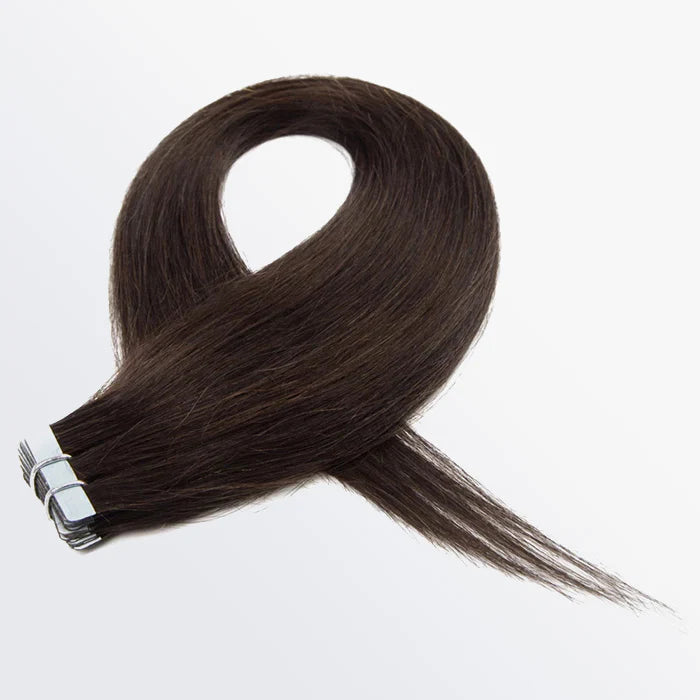 Bailey Hair Company Premium Quality Straight Tape In Remy Hair Extensions #2 Darkest Brown