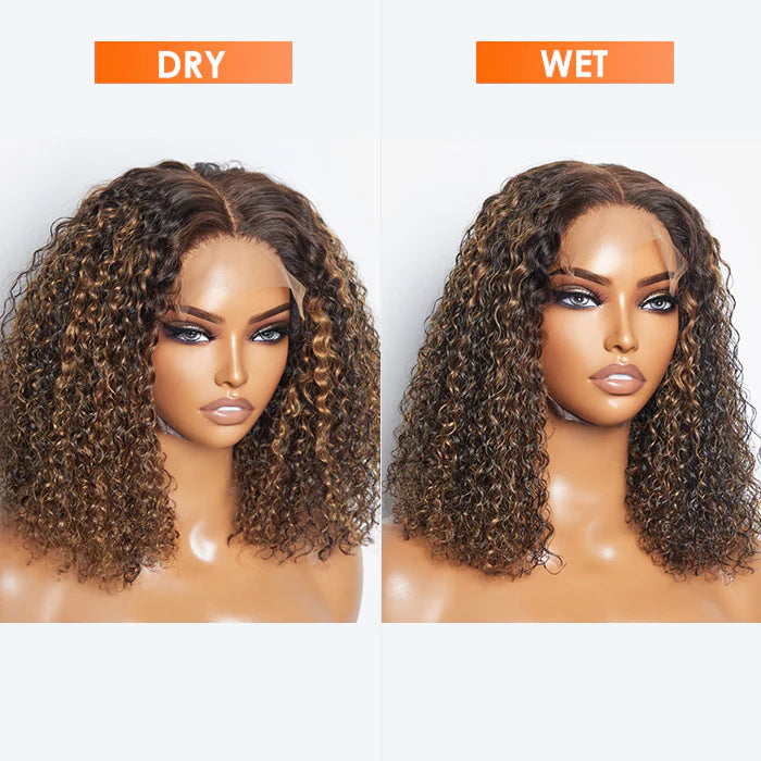 Bailey Hair Company 14 inch 5"x5" Closure Lace Wig Kinky Curly Brazilian Human Virgin Hair 150% Density