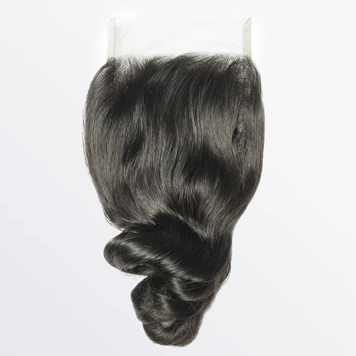 Bailey Hair Company 14-20 Inch 4" x 4" Loose Wavy Free Parted Lace Closure #1B Natural Black