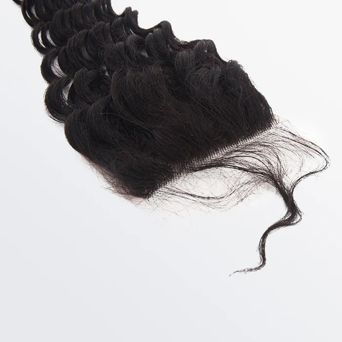 Bailey Hair Company 12-20 Inch 4" x 4" Deep Wavy Free Parted Lace Closure #1B Natural Black