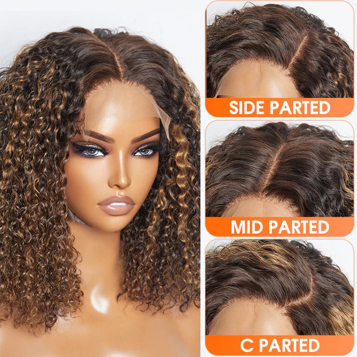 Bailey Hair Company 14 inch 5"x5" Closure Lace Wig Kinky Curly Brazilian Human Virgin Hair 150% Density