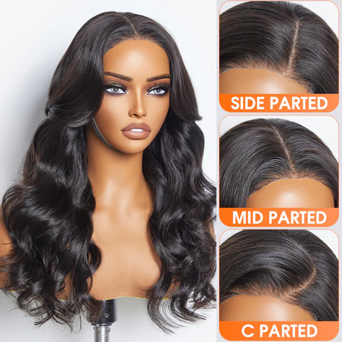 Bailey Hair Company 24 Inches 5"x5" Body Wavy Wear & Go Glueless #1B Lace Closure Wig-100% Human Hair