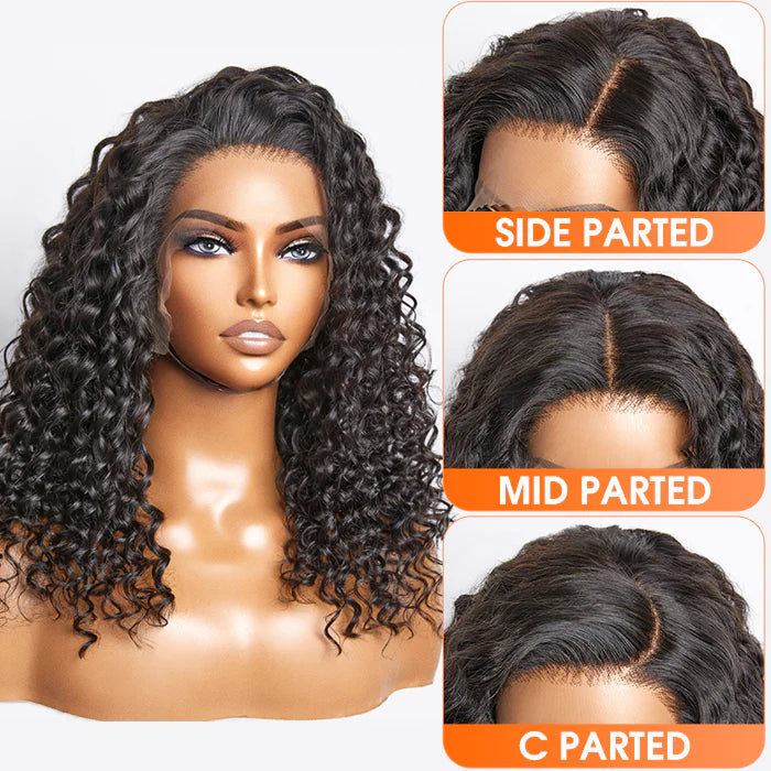 Bailey Hair Company Glueless 3D Cap Pre-bleached Deep Curly 13x4 Transparent Lace Front Wig 150% Density