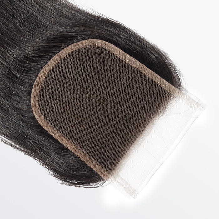 Bailey Hair Company 12-20 Inch 4.5" x 4.5" Upgrade Straight Free Parted Lace Closure #1B Natural Black