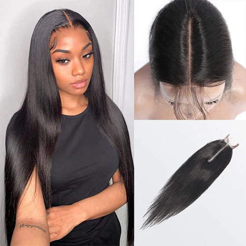 Bailey Hair Company 12-20 Inches 2" x 6" Upgrade Straight Transparent Lace Closure #1B Natural Black