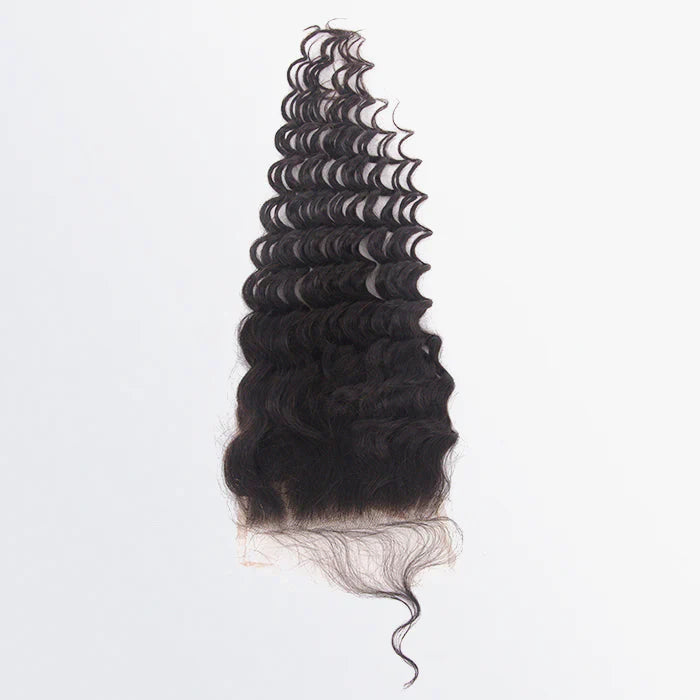 Bailey Hair Company 14-20 Inch 5" x 5" Deep Wavy Free Parted Lace Closure #1B Natural Black