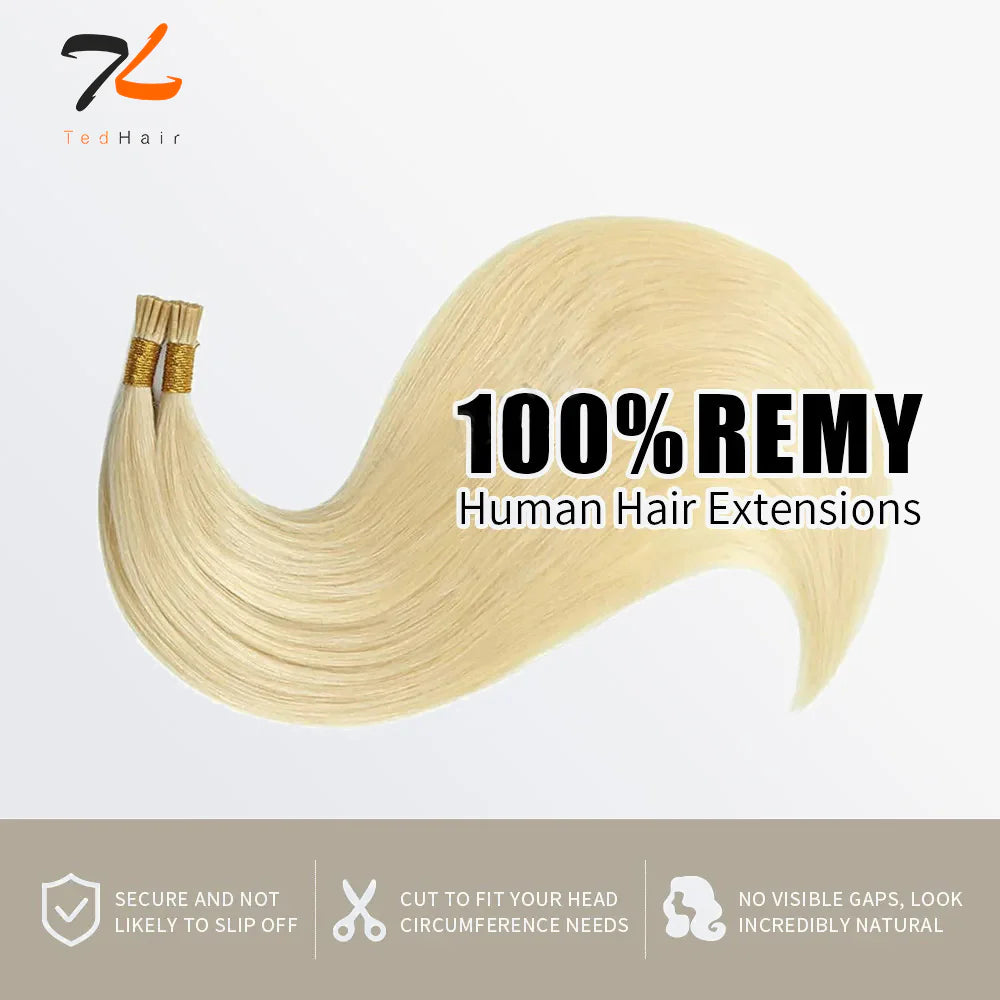Bailey Hair Company I Tip Hair Extensions Natural Remy Human Hair (#613 Lightest Blonde )