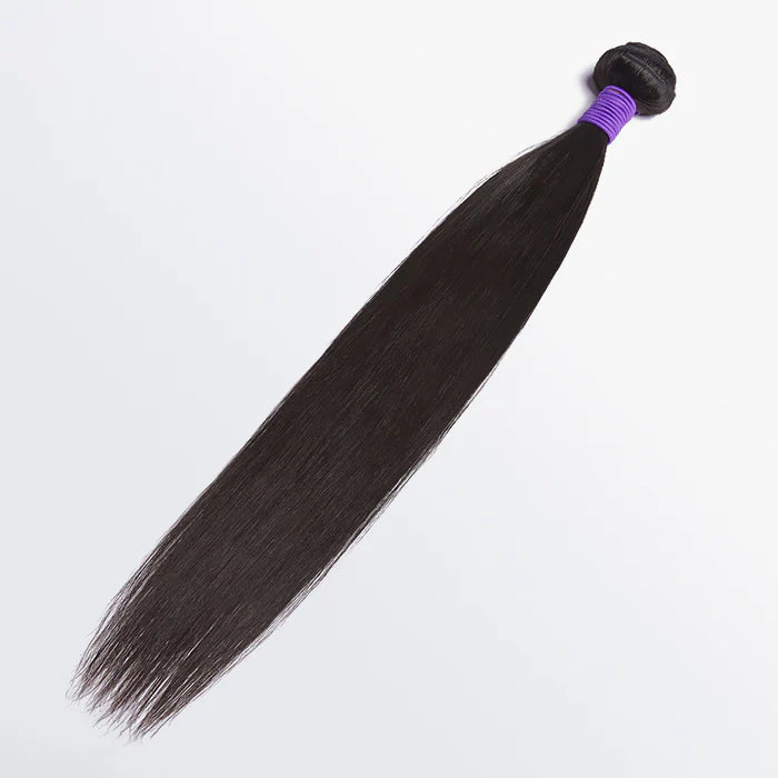Bailey Hair Company 10-30 Inch 12A Premium Raw Indian Hair Straight #1B Natural Black |One Bundle