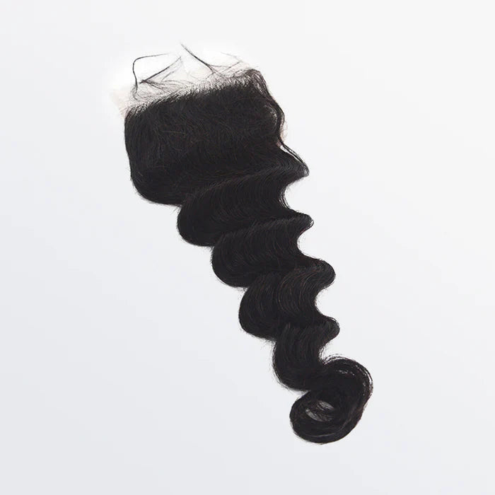 Bailey Hair Company 12-20 Inch 4" x 4" Ocean Wavy Free Parted Lace Closure #1B Natural Black