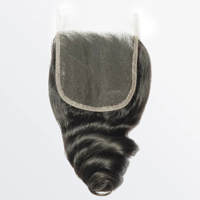 Bailey Hair Company 14-20 Inch 4" x 4" Loose Wavy Free Parted Lace Closure #1B Natural Black