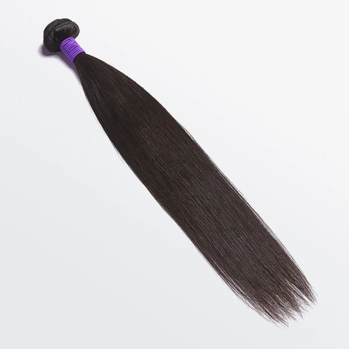 Bailey Hair Company 10-30 Inch 12A Premium Raw Indian Hair Straight #1B Natural Black |One Bundle