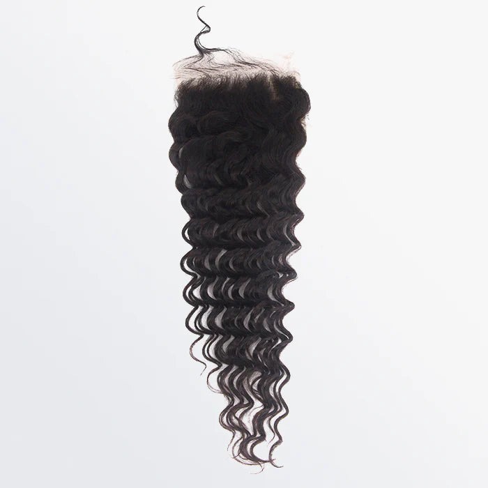 Bailey Hair Company 14-20 Inch 5" x 5" Deep Wavy Free Parted Lace Closure #1B Natural Black