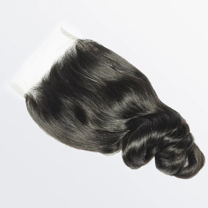 Bailey Hair Company 14-20 Inch 4" x 4" Loose Wavy Free Parted Lace Closure #1B Natural Black