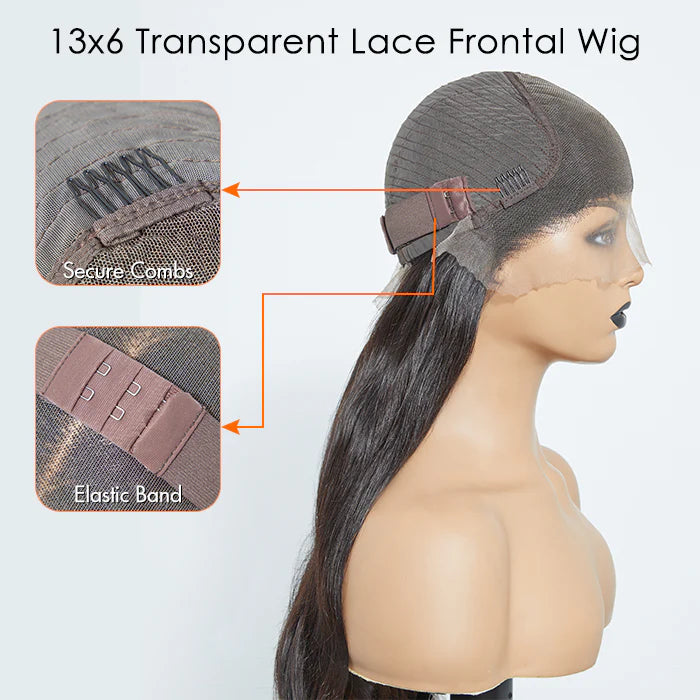 Bailey Hair Company 13x6 Glueless 3D Cap Pre-bleached Body Wave Transparent Lace Front Wig 150% Density