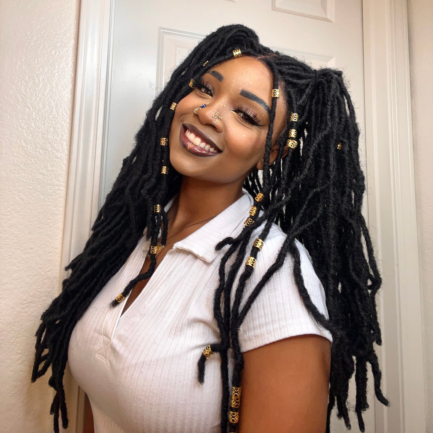 Bailey Hair Company 30 Inches 4x4 Boho Goddess Faux Locs Lace Closure Wigs 200% Density-100% Handmade