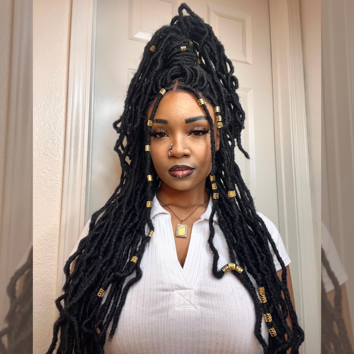 Bailey Hair Company 30 Inches 4x4 Boho Goddess Faux Locs Lace Closure Wigs 200% Density-100% Handmade