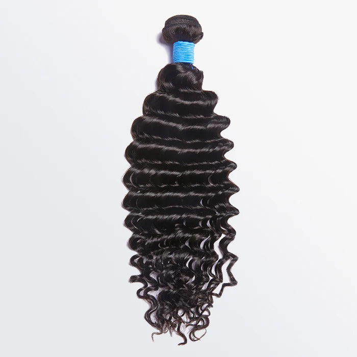 10-30 Inch Deep Curly Virgin Brazilian Hair #1B Natural Black
